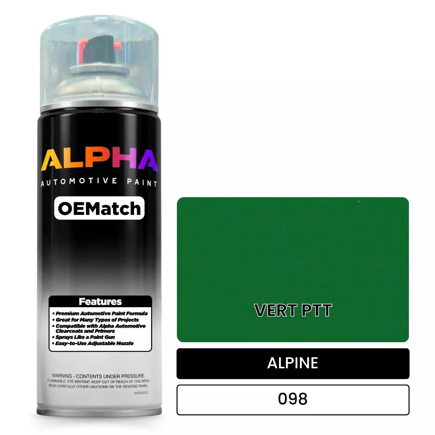 ALPINE VERT PTT 098 | OEMatch Automotive Spraycan