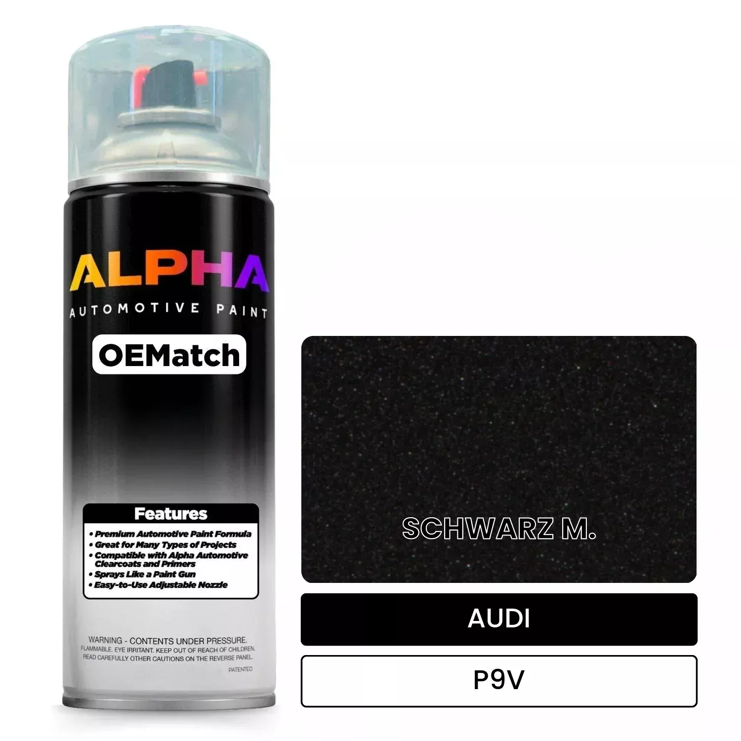 AUDI Black Metallic P9V | OEMatch Automotive Spraycan
