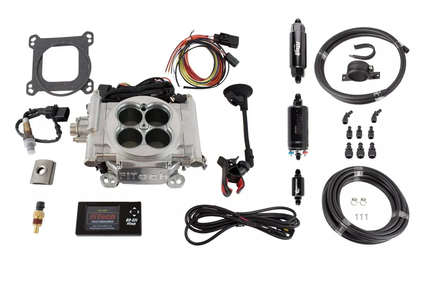 FiTech 31001 Go EFI 4 System Master Kit (Aluminum, 600 HP, Inline Fuel Pump)