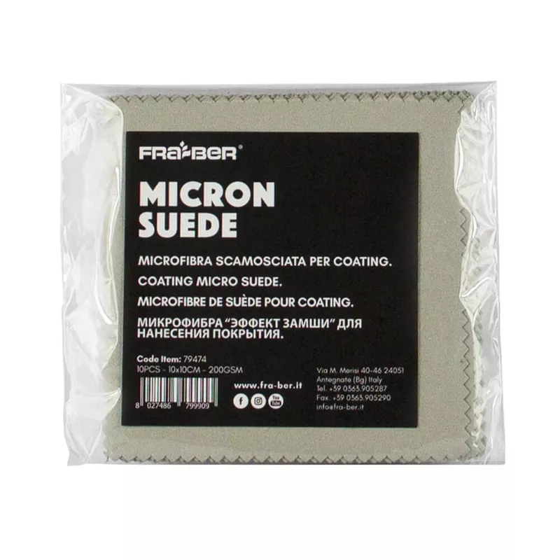 “Micron Suede” Mini Microfibre Cloth (Pack of 10) Grau