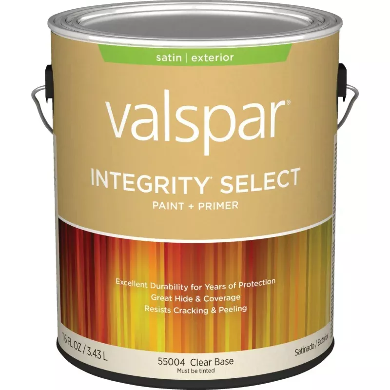 Valspar Integrity Select Satin Paint & Primer Exterior Paint, Clear Base, 1 Gal.