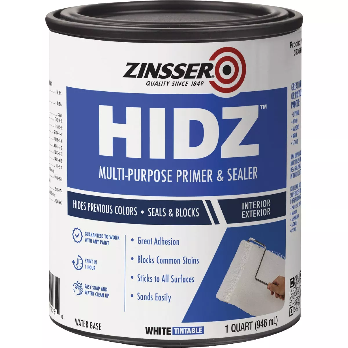 Zinsser HIDZ Multi-Purpose Primer and Sealer, White, 1 Qt.