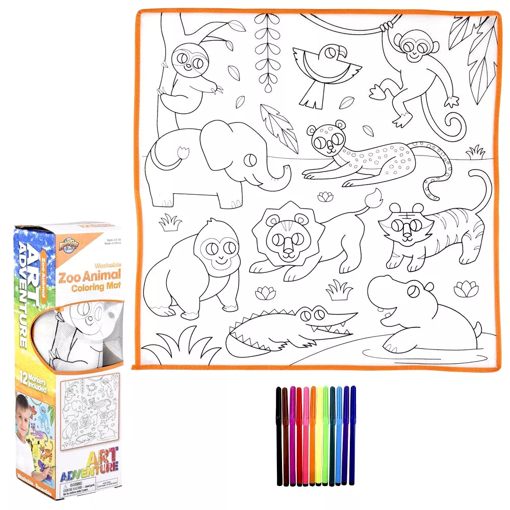 Zoo Washable Doodle Mat 19.5″
